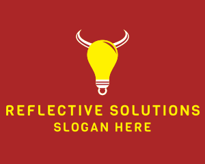 Bull Light Bulb logo design