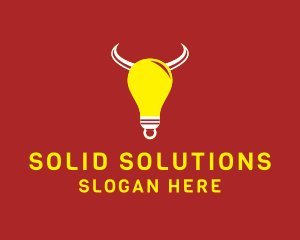 Bull Light Bulb logo design