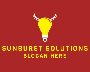 Bull Light Bulb logo design