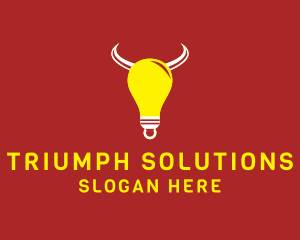 Bull Light Bulb logo design