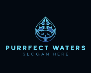 Water Droplet Faucet logo design