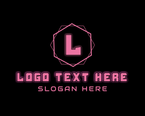 Glowing Neon Geometric  logo