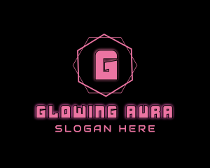 Glowing Neon Geometric  logo design