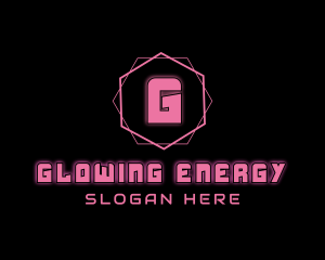 Glowing Neon Geometric  logo design