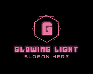 Glowing Neon Geometric  logo design