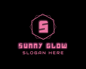 Glowing Neon Geometric  logo design