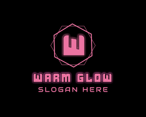 Glowing Neon Geometric  logo design