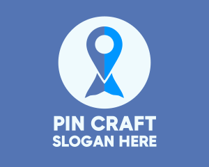 Fish Location Pin  logo design