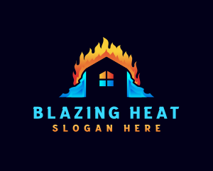 HVAC Heating Cooling Window logo design