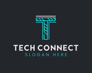 Generic Rope Tech Letter T  logo design