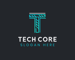 Generic Rope Tech Letter T  logo design