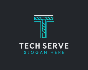 Generic Rope Tech Letter T  logo design