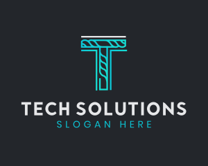 Generic Rope Tech Letter T  logo design