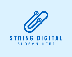 Blue Digital Clip  logo design