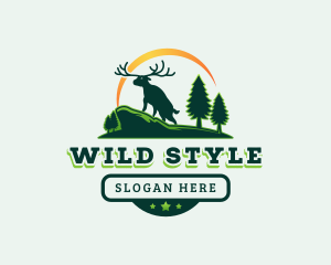 Wild Elk Deer logo design