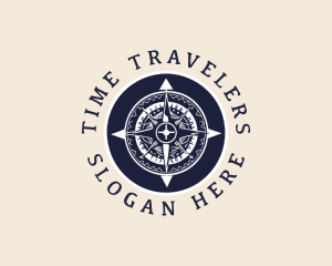 Antique Travel Compass logo design