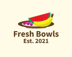 Healthy Fruit Plate logo design