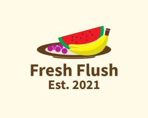 Healthy Fruit Plate logo design