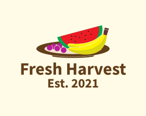 Healthy Fruit Plate logo design