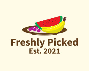 Healthy Fruit Plate logo design