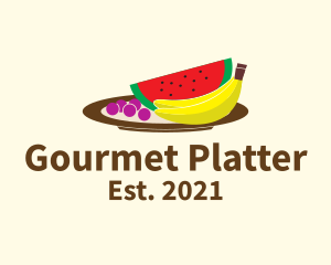 Healthy Fruit Plate logo design