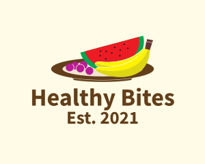 Healthy Fruit Plate logo design