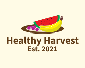 Healthy Fruit Plate logo design