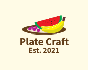 Healthy Fruit Plate logo design