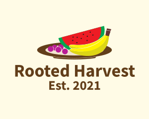 Healthy Fruit Plate logo design