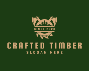 Lumberjack Woodworking Carpentry logo design