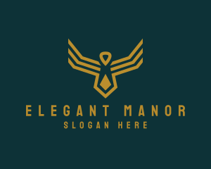 Elegant Geometric Bird  logo design