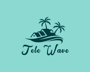 Surfing Wave Beach Resort logo design