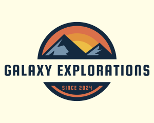 Outdoor Mountain Sunset logo design