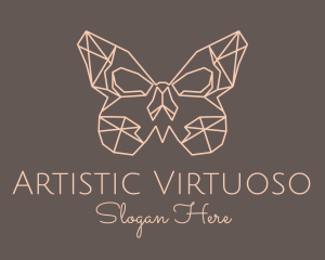 Skull Butterfly Wings logo design