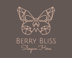 Skull Butterfly Wings logo design