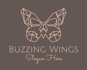 Skull Butterfly Wings logo design