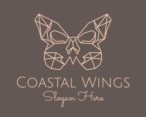 Skull Butterfly Wings logo design