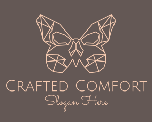 Skull Butterfly Wings logo design