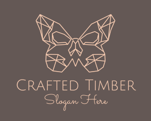 Skull Butterfly Wings logo design