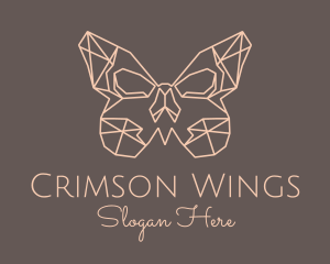 Skull Butterfly Wings logo design