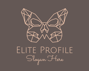 Skull Butterfly Wings logo design