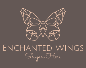 Skull Butterfly Wings logo design