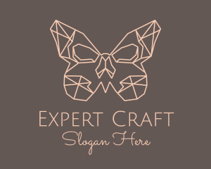 Skull Butterfly Wings logo design