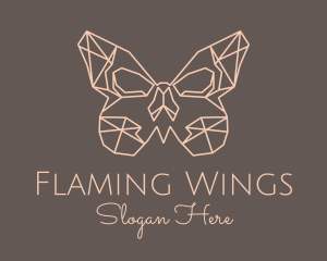 Skull Butterfly Wings logo design