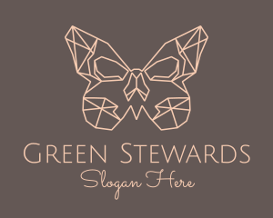 Skull Butterfly Wings logo design