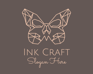 Skull Butterfly Wings logo design