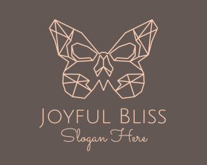 Skull Butterfly Wings logo design