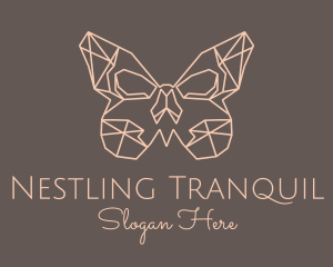 Skull Butterfly Wings logo design