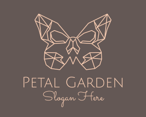 Skull Butterfly Wings logo design