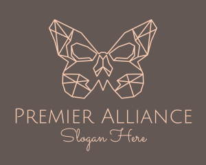 Skull Butterfly Wings logo design